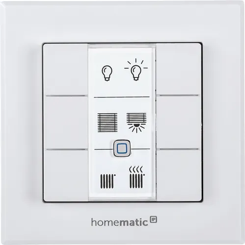 Homematic IP Smart Home Wandtaster HmIP-WRC6 - 6-fach konfigurierbar, individuell beschriftbar und nahtlos integrierbar in 55-mm-Schalterprogramme, langlebig mit 4 Jahren Batterielaufzeit