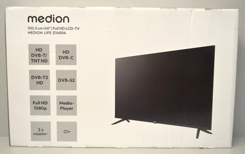 MEDION E14004 (MD 30225) - 40 Zoll Full HD Fernseher, Triple Tuner für DVB-T2/C/S2, vielseitig einsetzbar mit USB und HDMI-Anschlüssen
