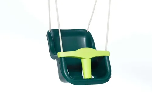 DICE Kunststoff-Babyschaukel Grün mit geflochtenem Seil - Robuste Babyschaukel aus hochwertigem Kunststoff, ideal für Kinder unter 3 Jahren. Sicher und bequem mit einem maximalen Benutzergewicht von 50 kg.