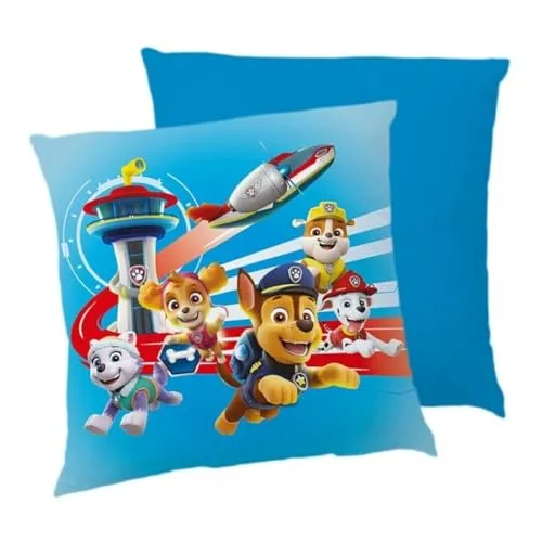 Aymax PAW Patrol Kinderkissen 35x35 cm – Buntes Sofakissen mit Chase, Marshall & Co.