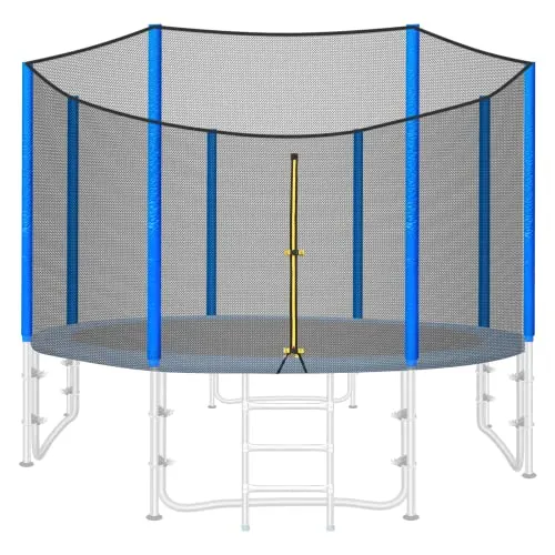 Trampolin Ersatznetz Ø 244 305 366 cm 6/8 Stangen, Trampolin Sicherheitsnetz Ersatz Netz, Rundes Schutznetz
