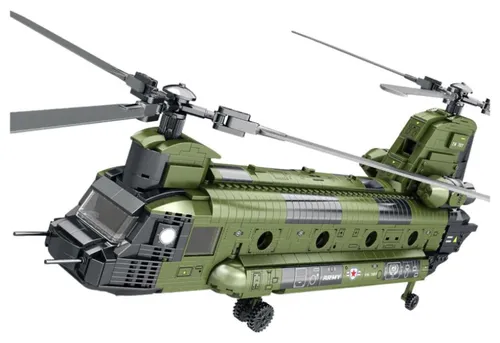 LeanTOYS Militärhubschrauber CH-47 Chinook Bausteinset