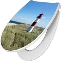 banjado WC-Sitz Motiv Leuchtturm - Toilettendeckel mit Softclose Absenkautomatik und Take-Off Technologie für einfache Reinigung und hygienischen Komfort.