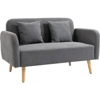 HOMCOM 2 Sitzer Sofa mit 2 Wurfkissen von HOMCOM