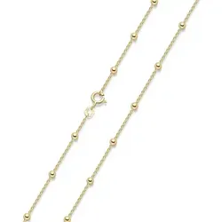MATERIA Damen Halskette Gold Kugelkette - 925 Silber vergoldet - Elegante Goldkette aus 925 Sterling Silber, perfekt für den Multi-Chains-Look. Hochwertige Verarbeitung, in schicker Box als ideales Geschenk.