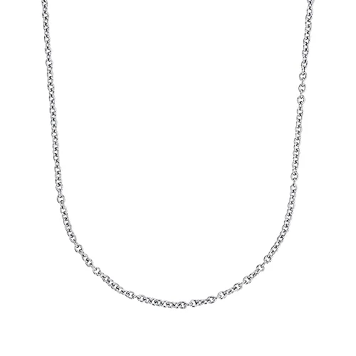 Amor Halskette Edelstahl Unisex Damen Herren Halsschmuck, 55 cm, Silber, Kommt in Schmuck Geschenk Box, 2017862