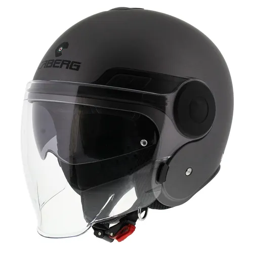 Caberg Jet Uptown Matt Anthracite - Offener Motorradhelm in Größe XS - Motorradhelm mit modernem Design, leicht und komfortabel, ideal für Stadtfahrten und kurze Ausflüge.