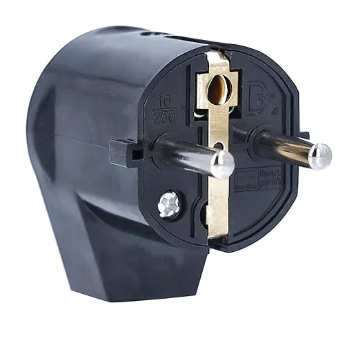 as - Schwabe Winkelstecker - Schutzkontaktstecker mit doppeltem Schutzkontakt - Anschluss Leitungen bis max. 1,5mm² - 230V - 16A - IP20 - Schwarz - 45042