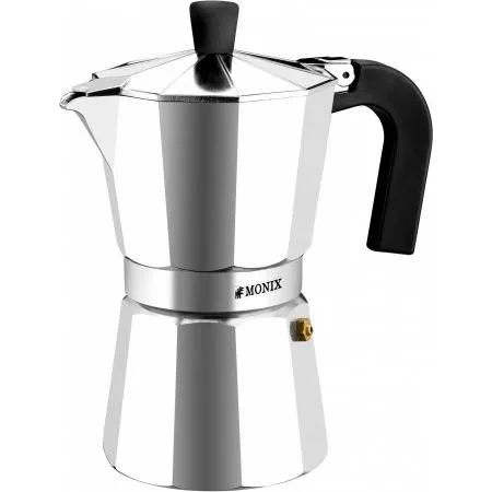 Monix M620009 Vitro Express - Italienische Aluminium-Kaffeekanne - Espressokocher für 9 Tassen, mit Antihaftbeschichtung für einfaches Reinigen und perfekten Kaffeegenuss.