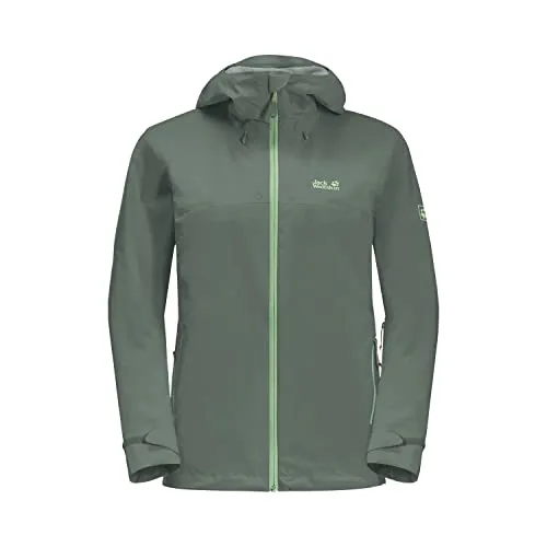 Jack Wolfskin Damen Outdoorjacke Highest Peak - XL in grün/pastellgrün - Outdoor-Hardshelljacke für Damen, wasserdicht, winddicht und atmungsaktiv - ideal für jedes Abenteuer in der Natur.