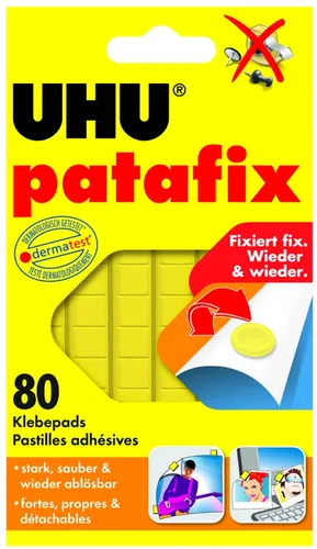 UHU Klebepads patafix wieder ablösbar gelb 80 Stück