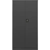 vidaXL Schließfachschrank Anthrazit 90x40x180 cm Stahl - Werkstatteinrichtung mit ikonischem Industriedesign, 4 Einlegeböden für viel Stauraum und vielseitig einsetzbar als Garderobe oder Aktenschrank. Langlebig und pflegeleicht aus Stahl.