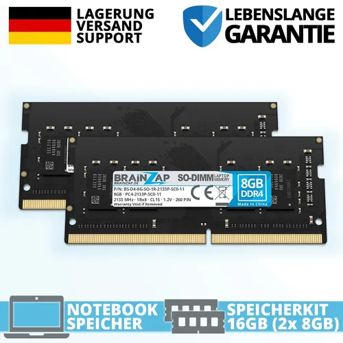 16GB (2x 8GB) DDR4 RAM PC4-2133P-SC0-11 SO-DIMM 1Rx8 1.2V CL15 Notebook Laptop