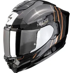 Scorpion EXO-1500 Carbon Air Zity Integralhelm - Schwarz/Kupfer - S - Innovativer Touring-Helm mit ultraleichter Carbon-Schale, verbesserter Geräuschdämmung und anpassbarer Sonnenblende für optimalen Komfort und Sicht bei jeder Fahrt.