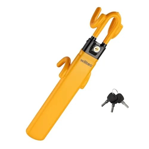 Wiltec Lenkradkralle inkl. 3 Schlüssel 490 x 90 x 98 mm für Lenkräder mit Durchmesser 190-315 mm