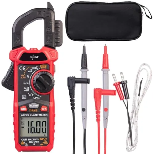 revolt Multimeter: Strommesszange AC & DC, Strom, Spannung bis 600 Volt, True RMS-4000 (Stromzange, Zangenamperemeter, Digital)