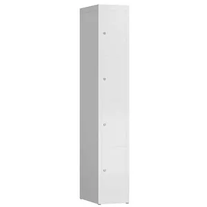 ClassiX Schließfachschrank X-520417, 4 Fächer, weiß - Stabiler Schließfachschrank aus hochwertigem Stahl mit 4 Fächern und Zylinderschloss, ideal für Schulen oder Büros. Lieferung komplett montiert für sofortigen Einsatz.