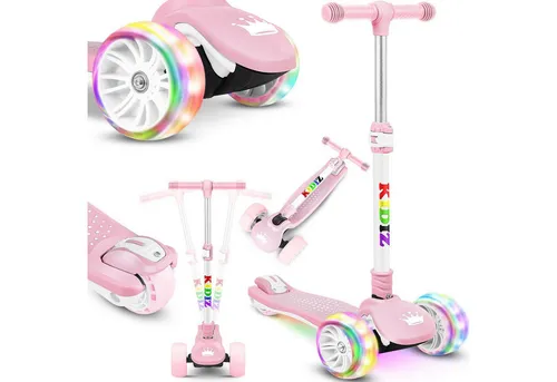 KIDIZ Cityroller X-Pro2 - Rosa Kinder Scooter mit LED Leuchten - Roller / Kickboards - Der KIDIZ Cityroller X-Pro2 begeistert mit bunten PU LED Leuchten und verstellbarem Lenker, perfekt für Kinder ab 3 Jahren!