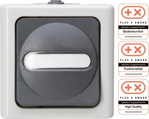 Kopp Kreuzschalter, Blue Electric, Grau (560756009)