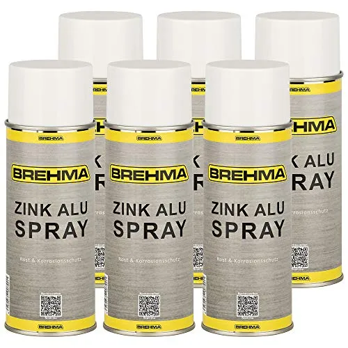 BREHMA 6x Zink Alu Spray Rostschutz Korrossionsschutz hell Grundierung