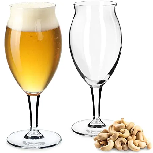 KADAX Biergläser 410 ml, 2er Set, Biertulpen aus Glas, Biergläser für Pils, Helles, Weizen & Craft Beer, Bierglas, Bierkrug, Gläser für Bier, Weizenbiergläser