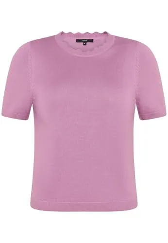 zero Damen Kurzarmpullover mit Wellensaum 38, Smoky Grape von Zero