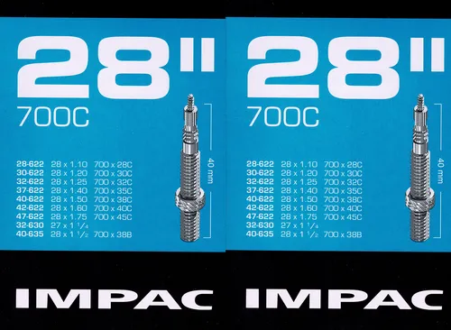 2x Impac 28 Zoll SV Schlauch Sclaverand Französisches Ventil 28 - 47 622