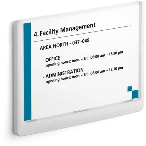 DURABLE Türschild CLICK SIGN Kunststoff weiß DIN A5 quer von DURABLE