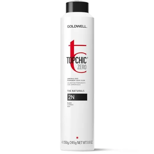 Goldwell Topchic Zero Depot 2N Schwarz 250ml - Haarfarben mit 100% Grauhaarabdeckung, ammoniakfrei und vegan. Angereichert mit Acaiextrakt und Weißer-Tee-Essenz für glänzendes, gesundes Haar.