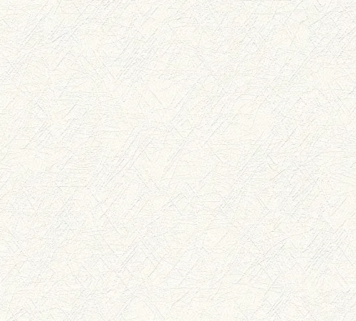 A.S. Création 337511 Vliestapete Meisterputz 15 m Alternative zur Rauhfaser Unitapete, 15 x 0,53 m, weiß