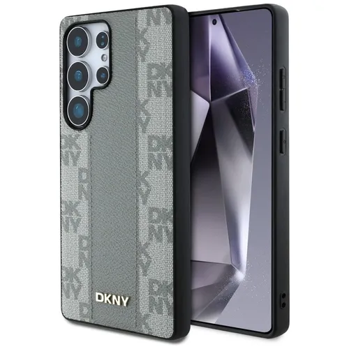 CG MOBILE DKNY Leather Checkered Pattern für Samsung Galaxy S25 Ultra - Standard Handyhülle aus hochwertigem Öko-Leder mit stylishem Karomuster, perfekt kompatibel mit MagSafe für zusätzlichen Schutz und Stil.