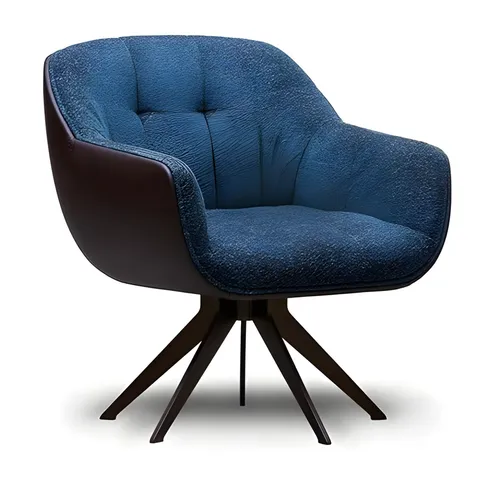 Eleganter blauer Stoffsessel aus Holz - Modernes Design für Ihr Zuhause - Stuhl für Jugendliche und Erwachsene, mit stilvollem Design und komfortabler Polsterung. Ideal für Wohnzimmer, kein Montagebedarf, 2 Jahre Garantie.