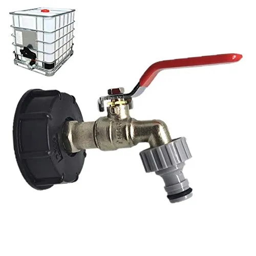 KeYou IBC Kugelauslaufhahn,IBC Auslaufhahn,IBC Tote Tank Lebensmittelqualität Drain Adapter 1/2