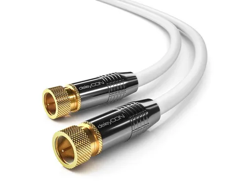 deleyCON deleyCON HDTV SAT Kabel 1,5m F-Stecker zu F-Stecker - METALL - SAT-Kabel