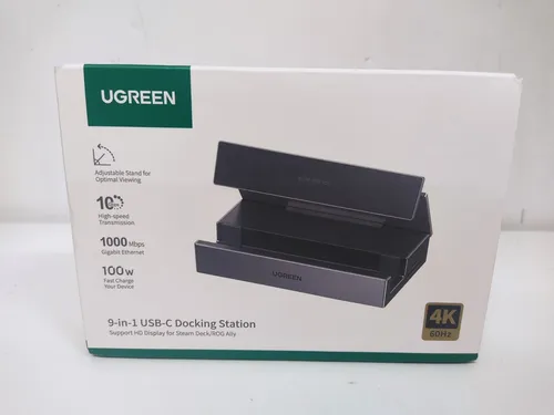 UGREEN 9-IN-1 4K@60Hz Steam Deck Dockingstation - Vielseitiges Notebook-Zubehör mit 9 Anschlüssen, ideal für Steam Deck und andere Geräte, bietet 4K@60Hz Videoausgabe und unterstützt schnelles Laden.