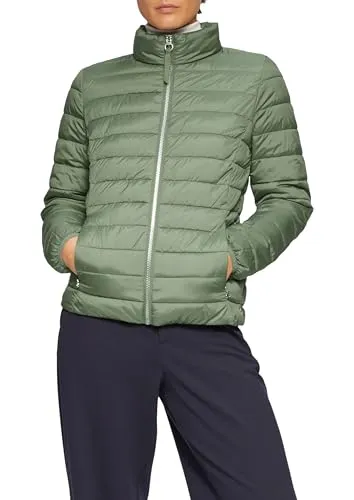 s.Oliver Leichte Steppjacke mit Stehkragen in Khaki Größe 38 - Funktionsjacken – Wärmende Slim Fit Steppjacke für Frühling und Herbst, mit praktischen Reißverschlusstaschen und modernem, sportlichem Design.