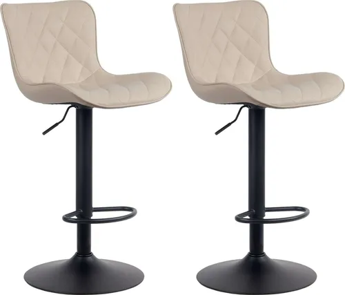 CLP Barhocker Emma 2er Set, höhenverstellbar & 360° drehbar in beige von CLP