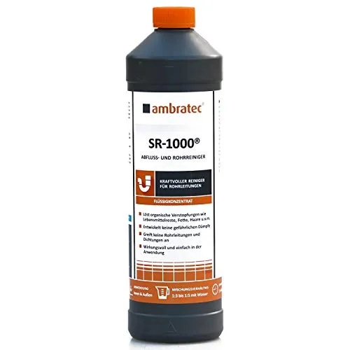 Ambratec SR 1000 Aktiv-Totalreiniger-Konzentrat - Spezialputzmittel, löst effektiv organische Verstopfungen ohne gefährliche Dämpfe und schont Rohrleitungen.
