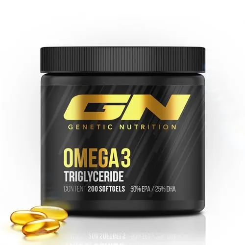 GN Laboratories Omega 3 – Fischöl Kapslen mit 4000mg (2000 mg EPA & 1000 mg DHA) pro Tagesdosis – 200 Softgels – ohne Vitamin E