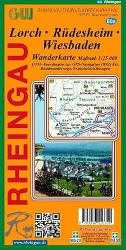 60a Rheingau: Wanderkarte 1:25000 Lorch Rüdesheim Wiesbaden