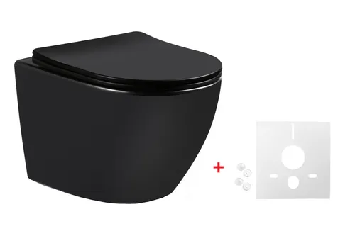 BB Wand WC spülrandlos mit SoftClose TakeOff WC-Sitz, schwarz matt