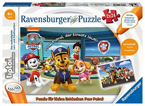 Ravensburger tptoi 00069 – Puzzle für kleine Entdecker: Paw Patrol - 2x24 Teile Puzzle – für 1 Spieler ab 4 Jahren
