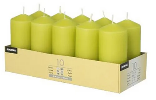 STARPAK Stumpenkerzen 40 mm kiwi 10 Stück