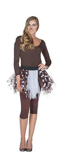 PartyXPeople Rehkitz Petticoat Damen Fawn Tutu Frauen Tüllrock REH Verkleidung braun-weiß 13260-STD