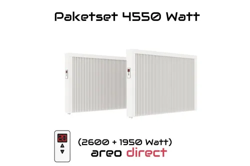 Elektroheizung Bundle 2600W+1950W Heizung direct Flächenspeicherheizung Schamott
