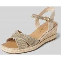Tamaris Wedges in Flecht-Optik, Größe 42 in gold von Tamaris