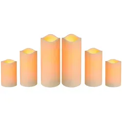 6er Set LED Kerze Stumpenkerze Outdoor in beige von Marrakesch Orient & Mediterran Interior