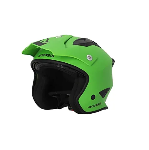 Acerbis Aria Solid Jethelm - Matt Neon-Grün/Schwarz - XL - Motorradhelm mit Thermoplastischer Schale, integrierter Sonnenblende und hypoallergenem Innenmaterial für optimalen Komfort und Sicherheit.
