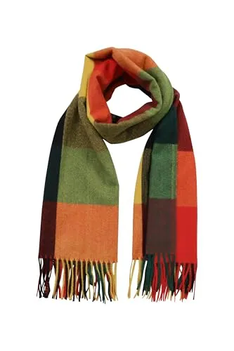 malito - Damen Modeschal - weicher XXL Viskosemix Schal - Winterschal Karo-Design modern & lang - Pashmina Stola Kaschmir S602 - (Grün-Rot kariert)