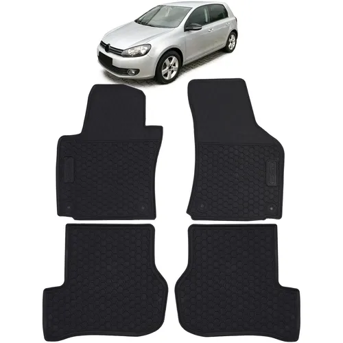Auto Gummi Fußmatten Schwarz Premium Set für VW Golf 5 Scirocco Golf 6 - Präzise passgenaue Gummi Fußmatten für VW Golf 5 und Scirocco, schützen den Innenraum und sorgen für einen sicheren Halt. Ideal für alle Wetterbedingungen.